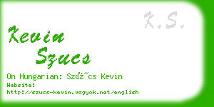 kevin szucs business card